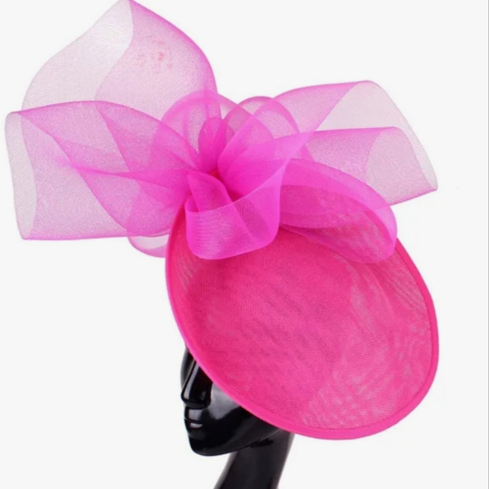 Fabulous Pink Tulle Headband Fascinator Hat Kentucky Derby Tea Spring Su…